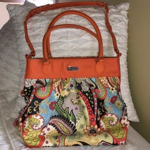 Hadaki Hannah Orange Paisley Tote Around